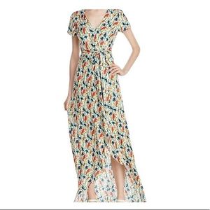 Alice + Olivia Adrianna Bird Party Faux Wrap Hi-Low Dress. Size 2